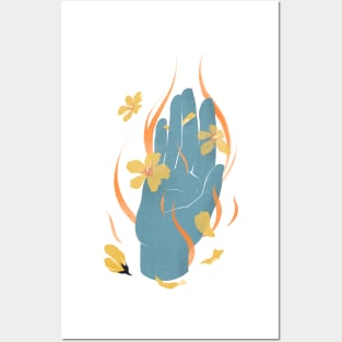 Healing Hand Illustration for Yoga and Reiki Lovers Posters and Art